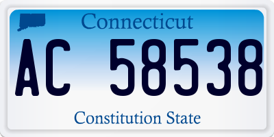 CT license plate AC58538