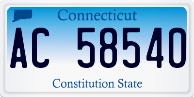 CT license plate AC58540