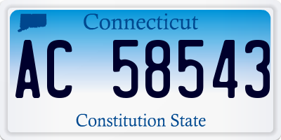 CT license plate AC58543