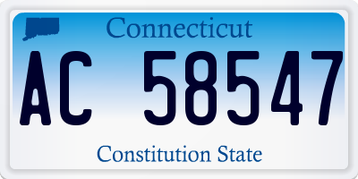 CT license plate AC58547