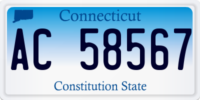 CT license plate AC58567