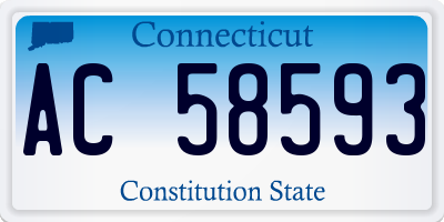 CT license plate AC58593