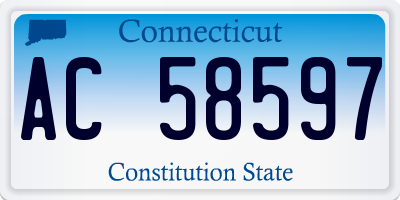 CT license plate AC58597