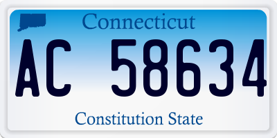 CT license plate AC58634