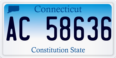 CT license plate AC58636