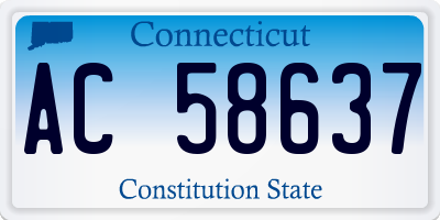 CT license plate AC58637