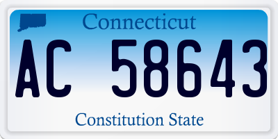 CT license plate AC58643