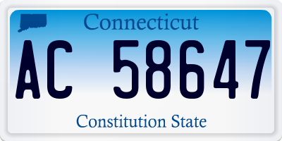 CT license plate AC58647