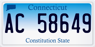 CT license plate AC58649