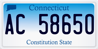 CT license plate AC58650
