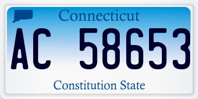 CT license plate AC58653