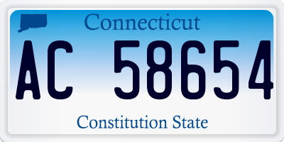 CT license plate AC58654