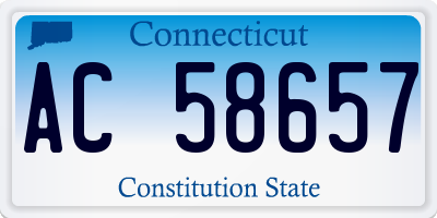 CT license plate AC58657