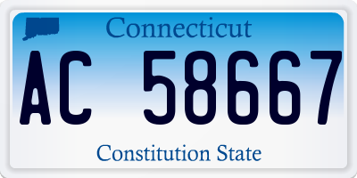 CT license plate AC58667