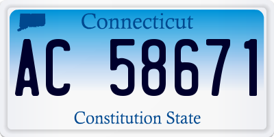 CT license plate AC58671