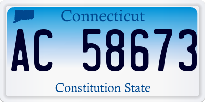 CT license plate AC58673