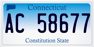 CT license plate AC58677