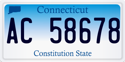 CT license plate AC58678