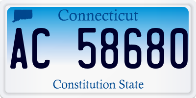 CT license plate AC58680