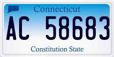 CT license plate AC58683