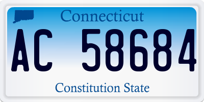 CT license plate AC58684