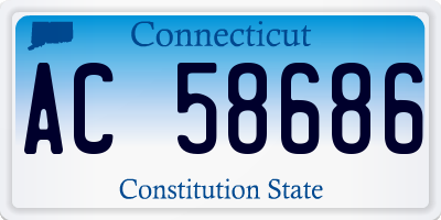 CT license plate AC58686