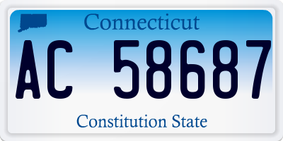 CT license plate AC58687