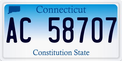 CT license plate AC58707