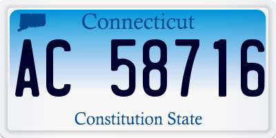 CT license plate AC58716
