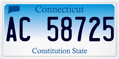 CT license plate AC58725