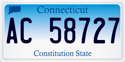 CT license plate AC58727