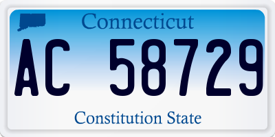 CT license plate AC58729