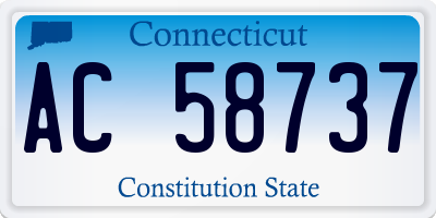 CT license plate AC58737