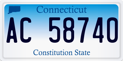 CT license plate AC58740