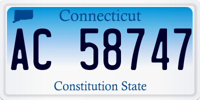 CT license plate AC58747