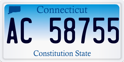 CT license plate AC58755