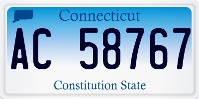 CT license plate AC58767