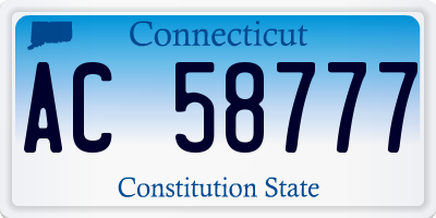 CT license plate AC58777