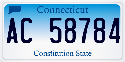 CT license plate AC58784