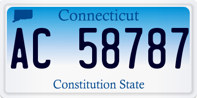 CT license plate AC58787