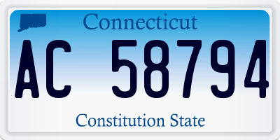 CT license plate AC58794