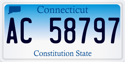 CT license plate AC58797