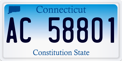 CT license plate AC58801