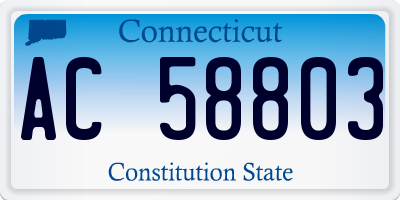 CT license plate AC58803