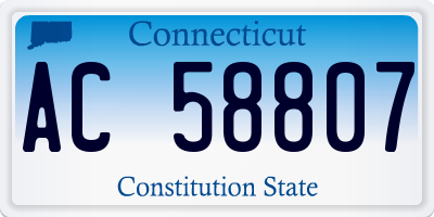 CT license plate AC58807
