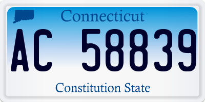 CT license plate AC58839