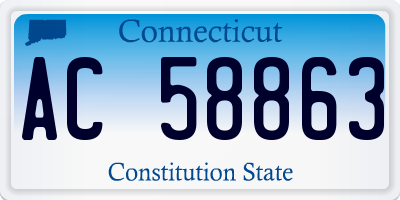 CT license plate AC58863