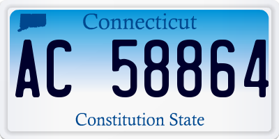 CT license plate AC58864