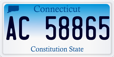 CT license plate AC58865