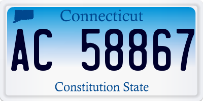 CT license plate AC58867